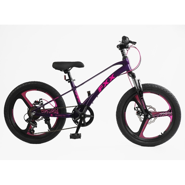 Велосипед 20 MG Corso «FXX» MG-20312 магній 11", (к-т SHIMANO) фіолетово-рожевий фото westvelo.com