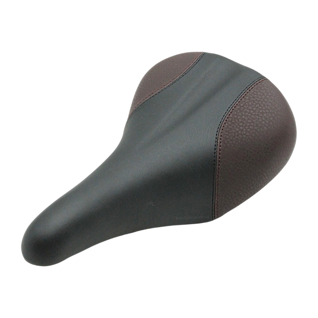 Сідло дитяче чорне з коричневими вставками з катафотом фото westvelo.com