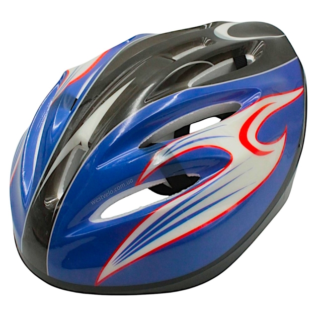 Вело шолом "TK Sport" 981 чорно-синій "Полум'я" фото westvelo.com