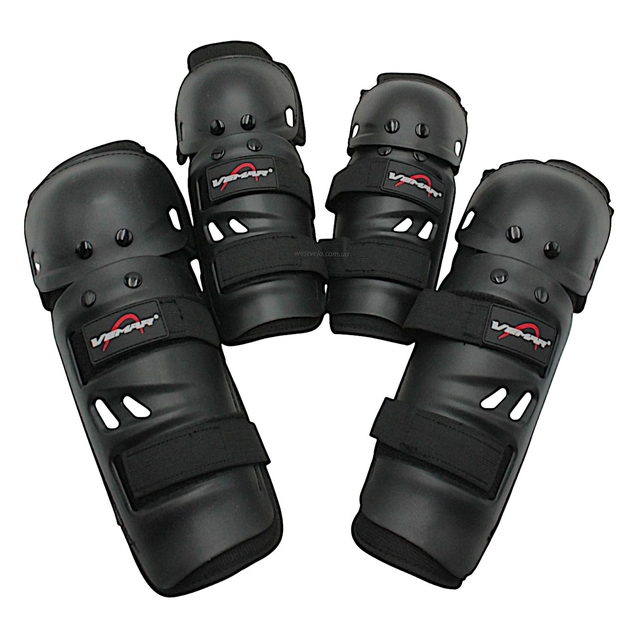 Мотозахист наколінники + налокітники "VEMAR" (S109) пластик, чорні фото westvelo.com