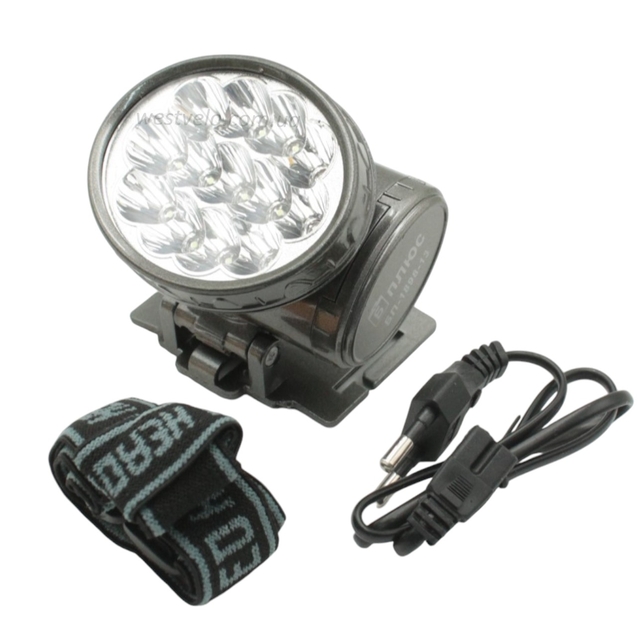 Ліхтар налобний, зарядку, БП-1898 фото westvelo.com