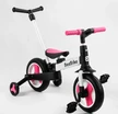 Велобіг-трансформер, 2-кол з батьківською ручкою, PU 10 BestTrike алюміній 55475 біло-рожевий, складний, батьківська ручка, знімні педалі фото westvelo.com