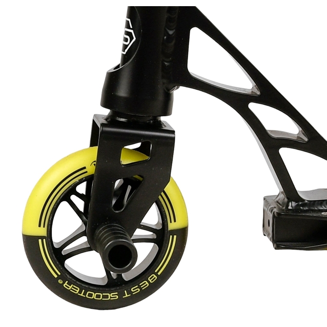 Самокат трюковий Best Scooter «REACTOR» RC-22211 жовто-чорний, HIC-система, пеги, AL диск та дека, колеса PU Ø110mm, ширина керма - 55 см фото westvelo.com