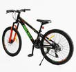 Велосипед 24 AL Corso «PROJECT» R-24307 алюміній 11", (к-т Saiguan) чорно-салатово-помаранчевий фото westvelo.com