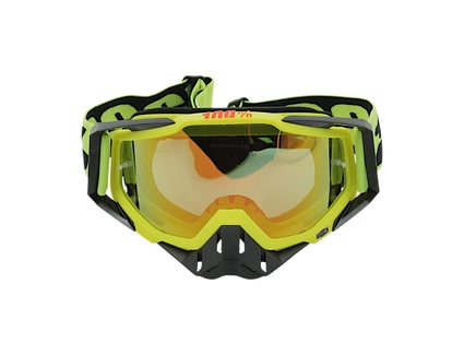Мото окуляри Кросс-ендуро 100% 260-19, чорно-жовті, дзеркальний візор (class B)