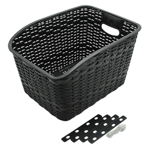 Кошик пластмасовий на багажник плетений чорний AFT-10 (410х320х240)