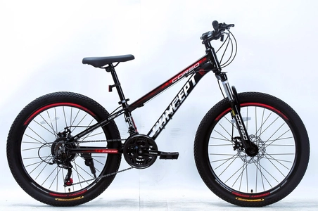 Велосипед 24 AL Corso «CONCEPT» CP-24266 алюміній 11", (к-т SHIMANO) чорно-червоний