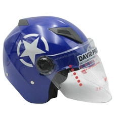 Мото шолом, відкритий "DAVID" (XL) D017, Willys Star, синій матовий
