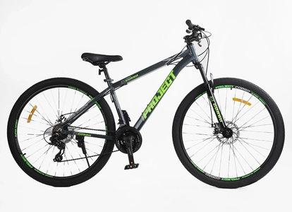 Велосипед 29 AL Corso «PROJECT» T-29046 алюміній 17", (к-т Saiguan) графітово-салатовий