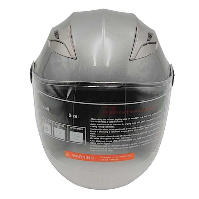 Мото шолом, відкритий (M 57-58) BLD-708 сірий глянець з відкидними окулярами фото westvelo.com