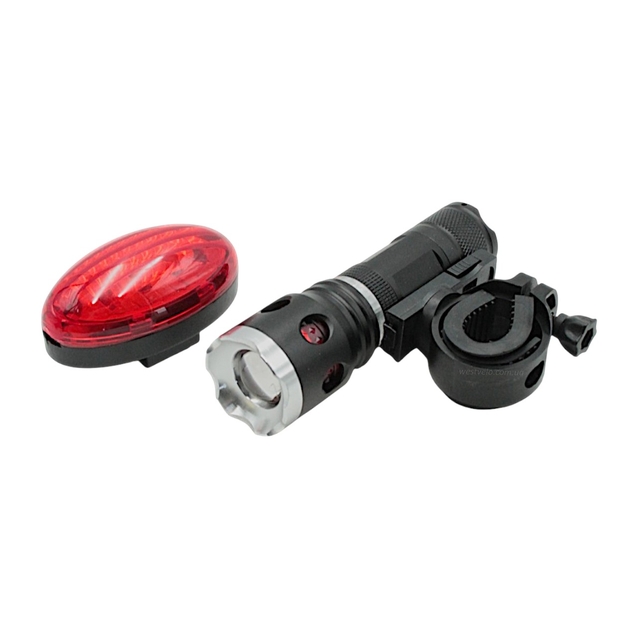 Фара + мигалка №12 L12 LED алюміній, на батарейках фото westvelo.com