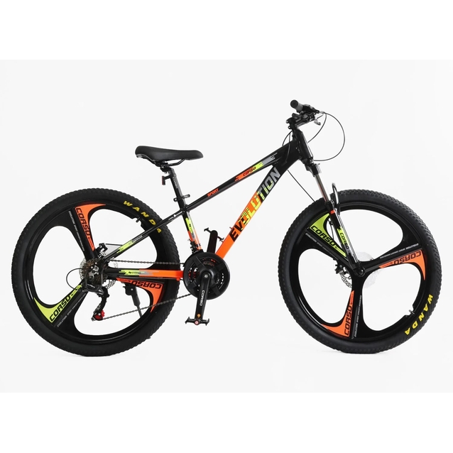 Велосипед 26 AL Corso «EVOLUTION» EV-26680 алюміній 13", (к-т SHIMANO) чорно-помаранчевий фото westvelo.com