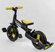 Велобіг-трансформер, 2-кол з батьківською ручкою, PU 10 BestTrike алюміній 58195 чорно-жовтий, складний, батьківська ручка, знімні педалі фото westvelo.com