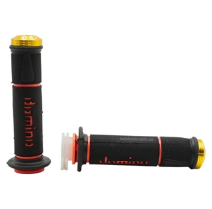 Мото гріпси DOMINO універсальні (тип7) (CNC з відбійниками) чорно-оранжеві