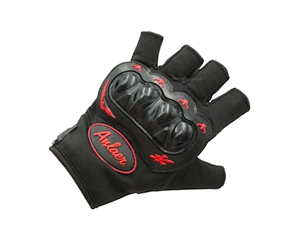 Рукавиці (тактичні) Anlaer, чорно-червоні (з відкритими пальцями)