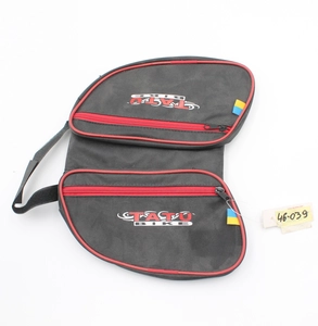 Сумка на раму овальна TATU-BIKE (В2214) двосекційна (20/12/25см) чорна із черв. кантом