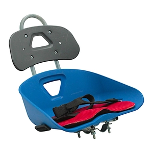 Крісло дитяче, пластик, на пряму раму, плоске, синє + спинка