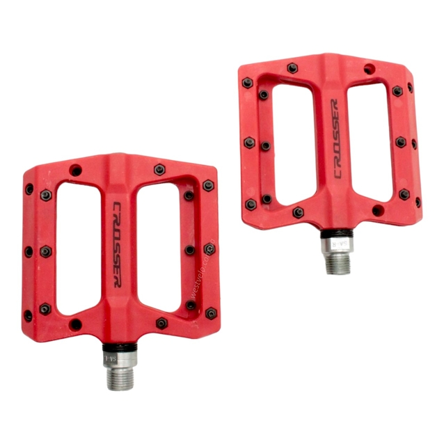 Педалі армопластик проми Crosser HF-633, червоні з змінними шипами фото westvelo.com
