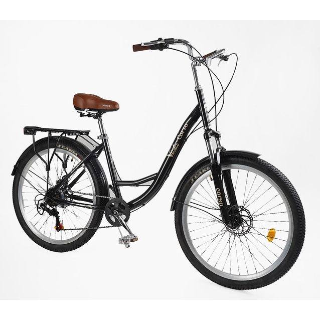 Міський велосипед 26 ST Corso «VIOLA» VL-26520 сталь 17", (к-т SHIMANO) чорний фото westvelo.com