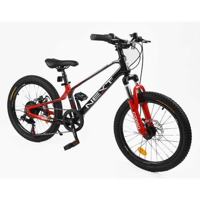 Велосипед 20 MG Corso «NEXT» NX-20319 магній 11.5", (к-т SHIMANO) чорно-червоний