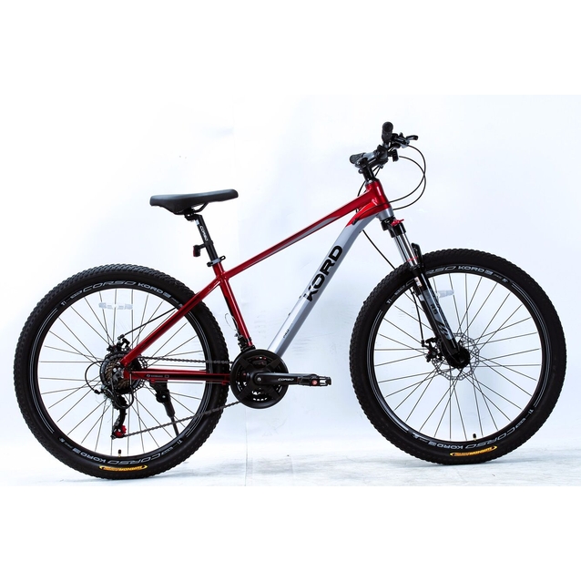 Велосипед 27.5 AL Corso «KORD» KD-27107 алюміній 15.5", (к-т SHIMANO) червоно-срібний фото westvelo.com