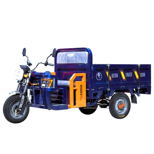 Трицикл РОЗІБРАНИЙ вантажний Corso «TRUCK ULTRA» TR-377099, двигун 2000W, акумулятор 72V 58Ah графеновий, 6 МІСЦЬ+ 2 ящик.акум, колеса 12" фото westvelo.com