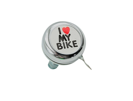 Дзвінок сталевий «I LOVE MY BIKE» нікель (04S)