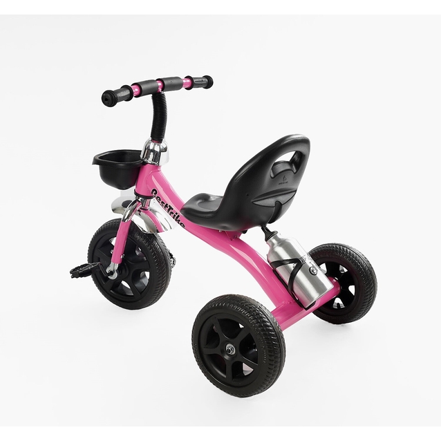 Дитячий велосипед 3-х колісний EVA (піна) Best Trike колеса 10-8, BS-14250 рожевий, сталева рама, кошик, бутилочка фото westvelo.com