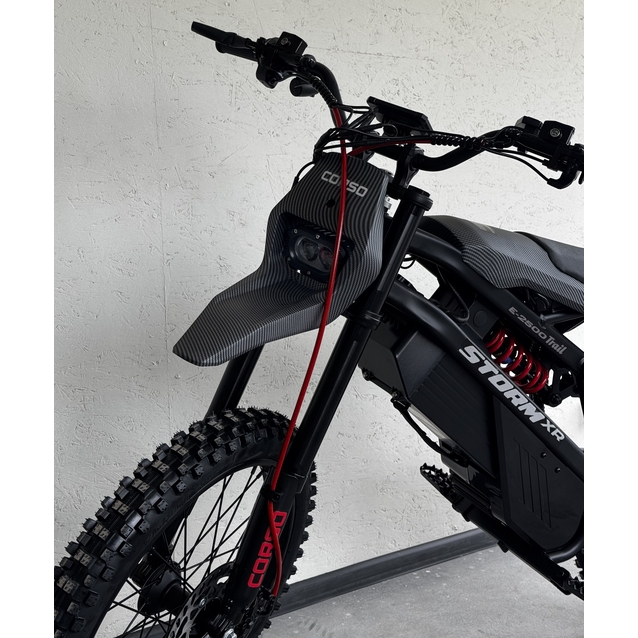 Електродіртбайк Corso «STORM» E-2500 Trail SR-74640 двигун 2500W, акумулятор 60V 27Ah літієвий, чорний, колеса 17" фото westvelo.com