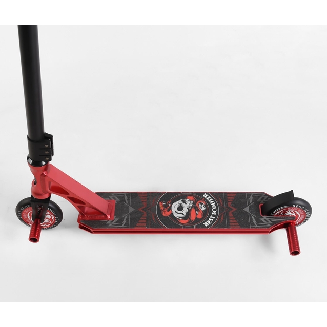 Самокат трюковий Best Scooter «SNAKE-SKULL» 46409 червоний, HIC-система, пеги, AL диск та дека, колеса PU Ø110mm, ширина керма - 60 см фото westvelo.com