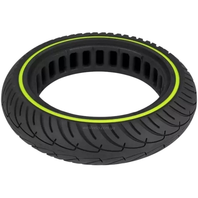 Покришка "8" 8.5-2.0 (Ø142 - 36мм) безкамерка для електросамоката, світловідбивач. салатова смуга фото westvelo.com