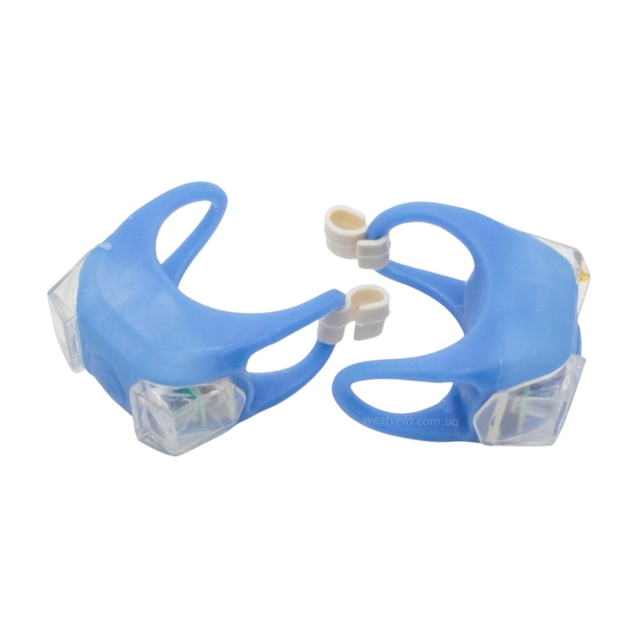 Мигалка силікон №009 2шт. на батарейці, (синій корпус) фото westvelo.com