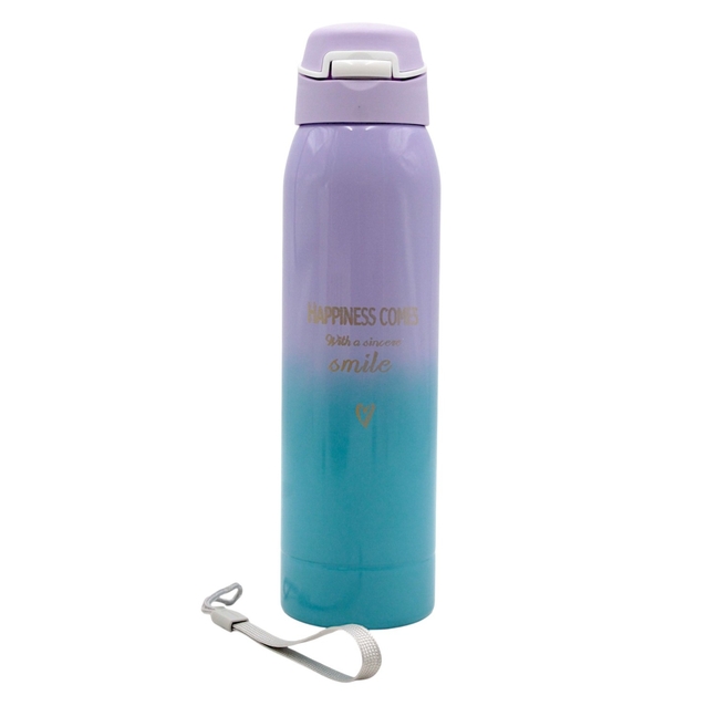 Термос 500 ml. нержавійка (ремінець, трубочка) мікс кольорів фото westvelo.com
