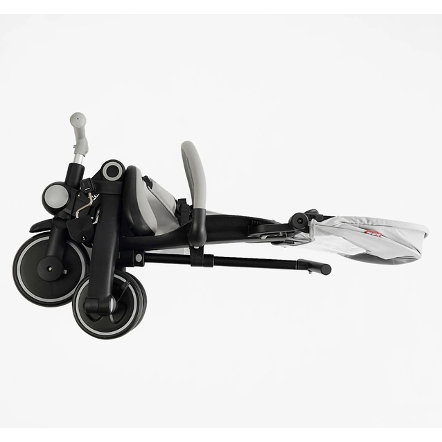 Дитячий велосипед-трансформер 3-х колісний з батьківською ручкою, з дашком, колеса - EVA (піна) Best Trike BS-12-411 сірий, складний 4в1, колеса переднє 10``, задні 8` фото westvelo.com