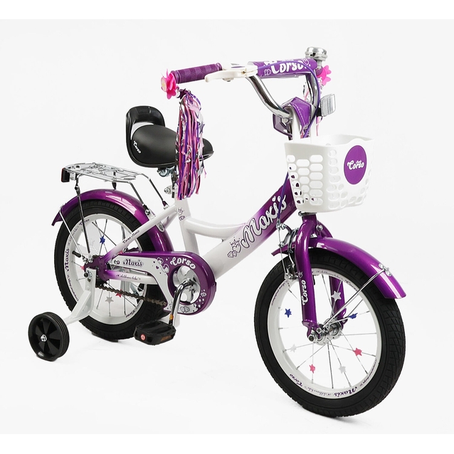 Дитячий велосипед 14 ST Corso «MAXIS» MX-34903 біло-фіолетовий фото westvelo.com