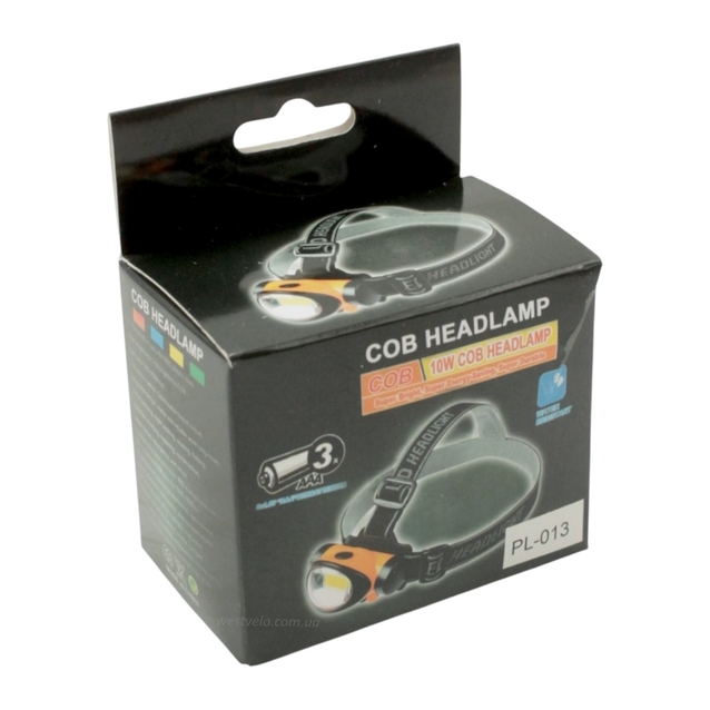 Ліхтар налобний на батарейках (PL-013) (COB 3xAAA) фото westvelo.com