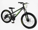 Велосипед 24 AL Corso «CONCEPT» CP-24790 алюміній 11", (к-т SHIMANO) чорно-салатовий фото westvelo.com