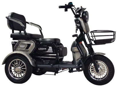 Трицикл Corso «LOGAN PRO» LN-641532, двигун 1200W, акумулятор 72V 28Ah графеновий, сірий + 1 ящик. акум, колеса 10"