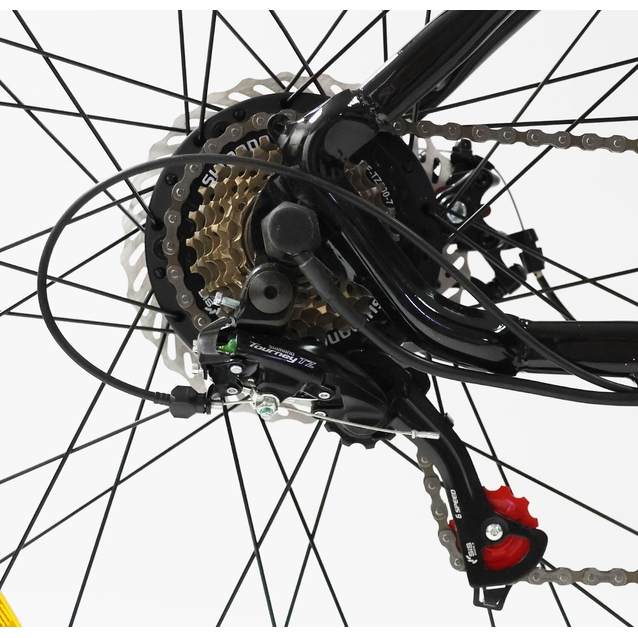 Електровелосипед 29 ST Corso «SPLIT» SP-55010 сталь 19, двигун 350W, акумулятор 36V13Ah літієвий (к-т SHIMANO) чорний фото westvelo.com