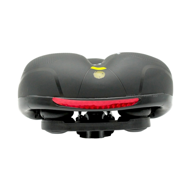 Сідло на демпферах з отвором AVANTI А-38 жовте, м'яке з катафотом фото westvelo.com