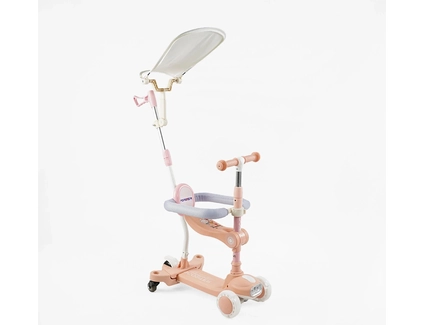 Самокат 5в1 Skyper BT-39904, колеса PU 125х40мм зі світлом, укр озвучування та підсвічування платформи, пудровий