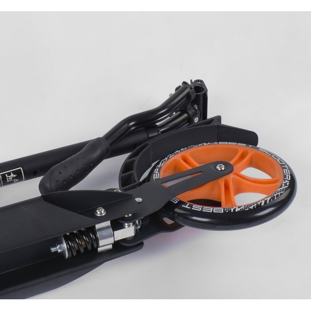 Самокат дитячий 2-х колісний, PU Best Scooter 73133 чорно-помаранчевий, Ø200mm, AL, 2 амортизатора фото westvelo.com