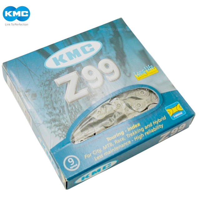Ланцюг спорт 9 передач KMC Z99 чорний (1/2x11/128x116L)+ замок фото westvelo.com