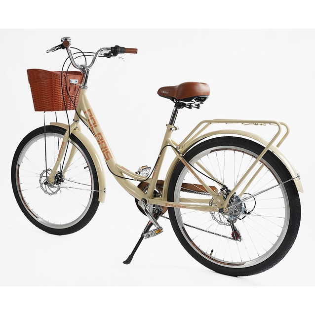 Міський велосипед 26 ST Corso «POLARIS» PS-72411 сталь 16,5", (к-т SHIMANO) бежевий (+к/к/б) фото westvelo.com