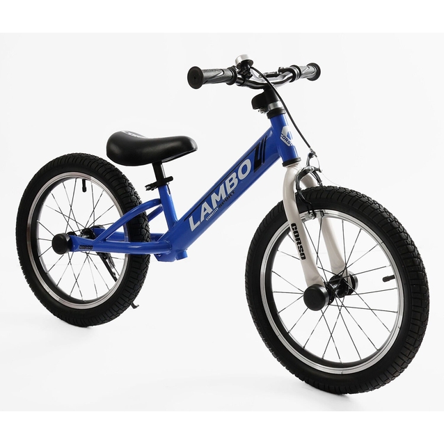 Велобіг 16 Corso надувні колеса, сталева рама «LAMBO» LB-16820 синій фото westvelo.com