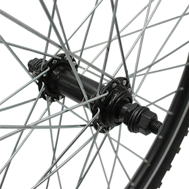 Колеса 24 перед+зад, обід 2-ний чорний, втулка Falcon + к-т.+ камери і шиповані покришки 24-2.125 фото westvelo.com