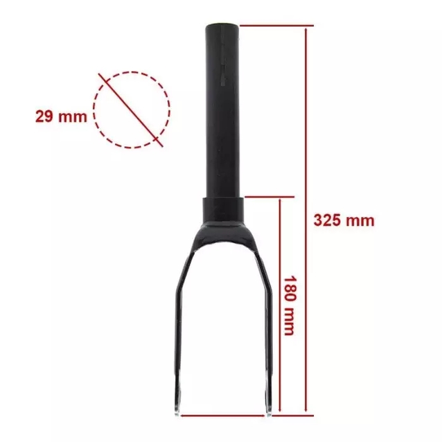 Вилка для електросамоката, з пластиковою накладкою, Ø28.6мм, шток L-140мм, чорна (Xiaomi M365/PRO/PRO2/1S/Lite) фото westvelo.com