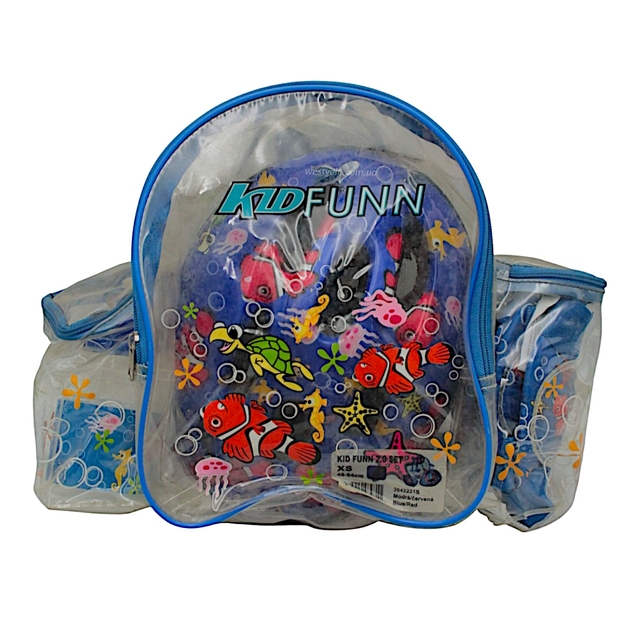 Комплект Longus FUNN 2.0 шолом+захист+фляга+рюкзак, синьо-червоний фото westvelo.com