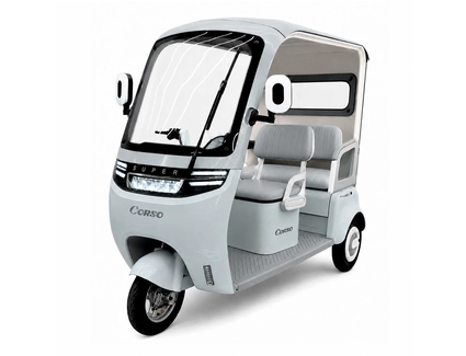 Трицикл з дашком Corso «TWIST» WS-206225, двигун 1500W, акумулятор 72V 30Ah літій-залізо-фосфатний, сірий, колеса 10"
