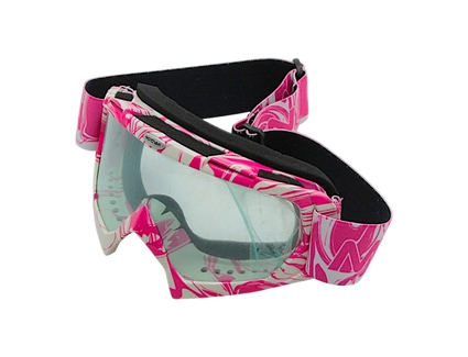 Мото окуляри Кросс-ендуро "MOTOVAN X-490-2" рожево-білі, прозорі